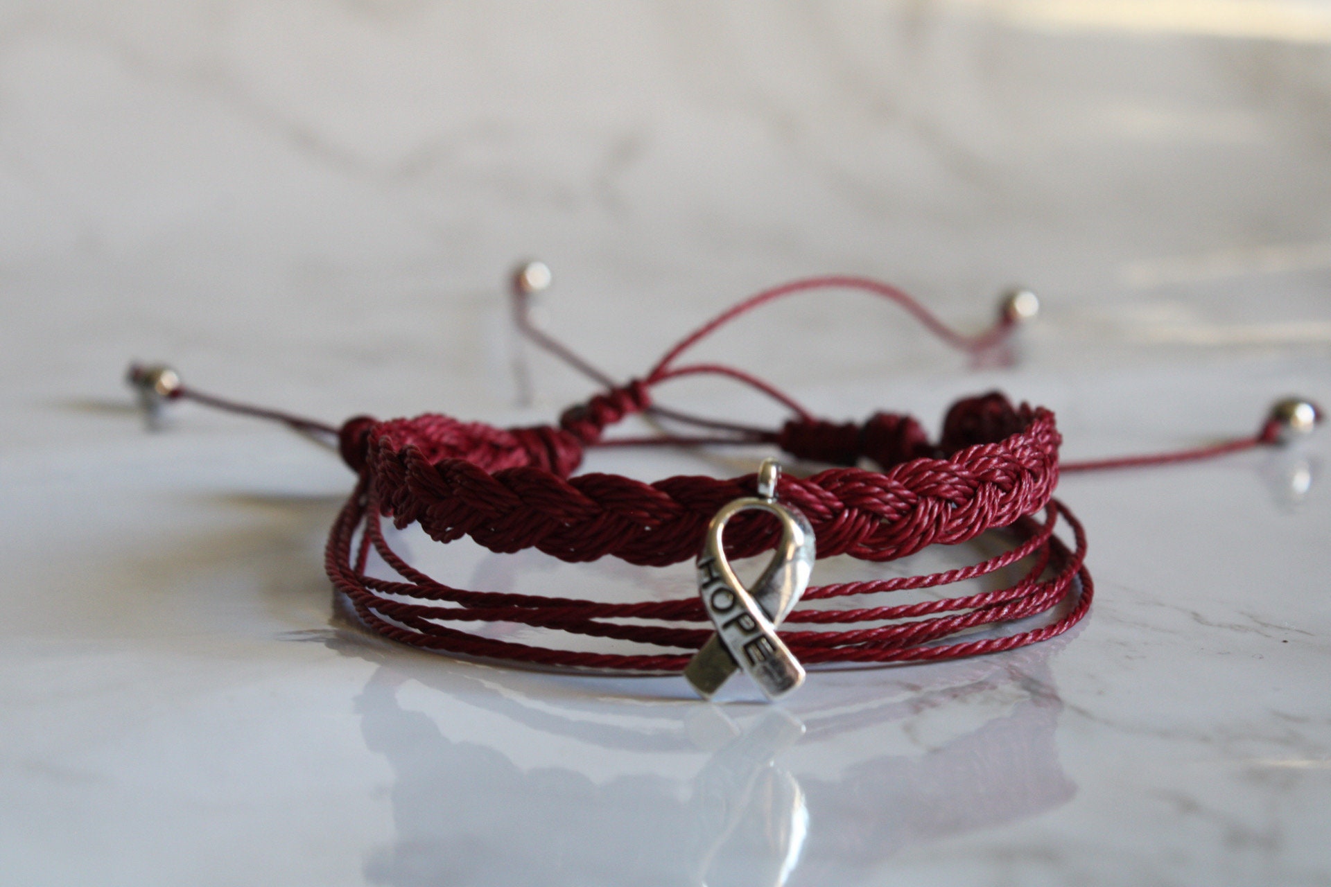 Buy Multiple Myeloma Ribbon Charm Bracelets Online in India - Etsy