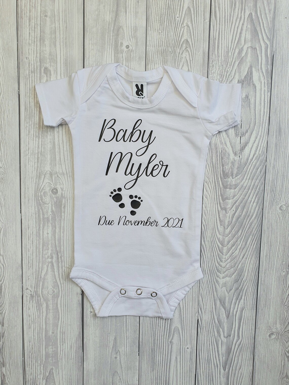 New baby due baby bodysuit baby announcement vest Baby Etsy