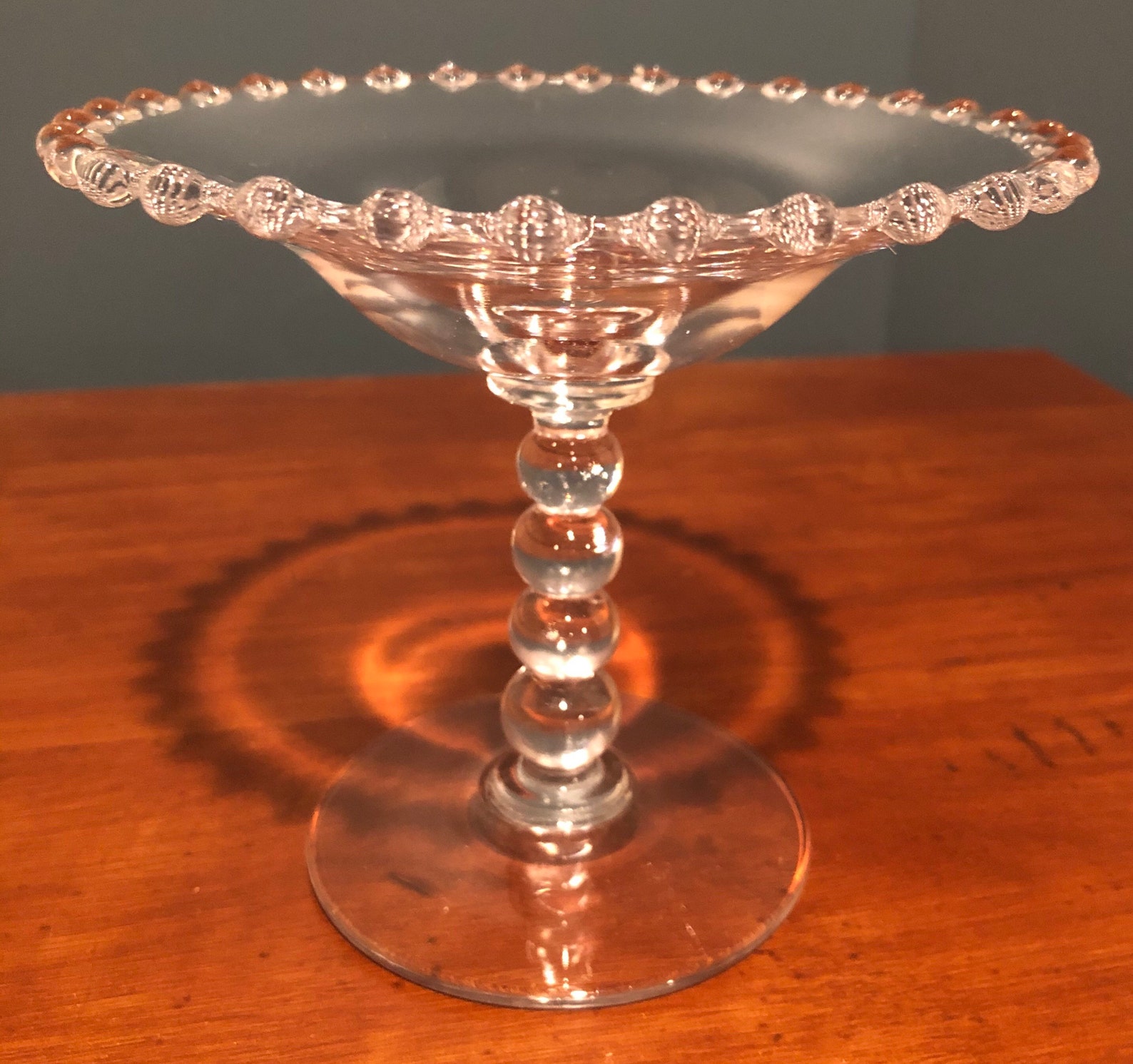 Imperial Candlewick Clear Glass Compote Etsy