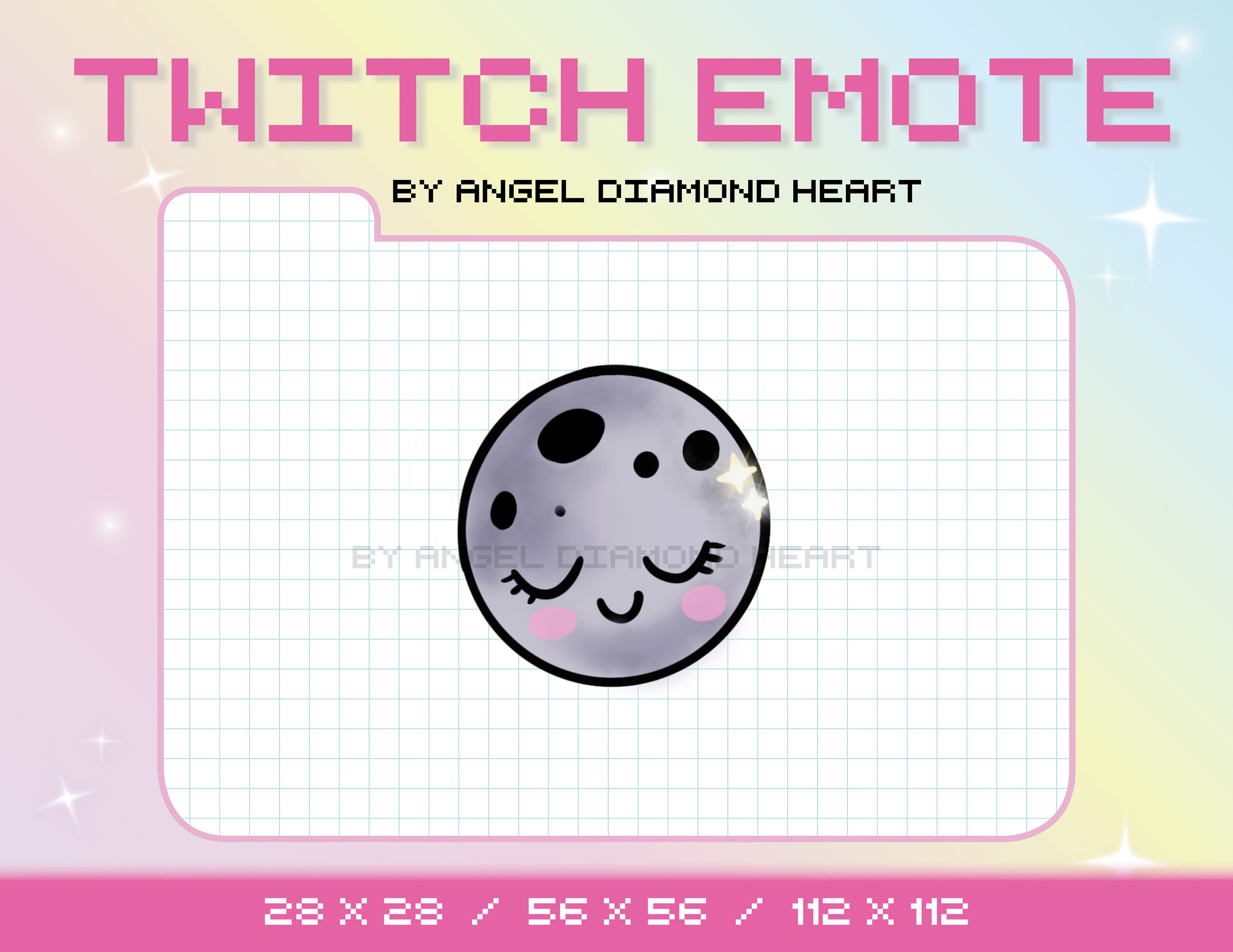 Moon Twitch Emotes Cute Moon Emotes Kawaii Discord Emote Etsy