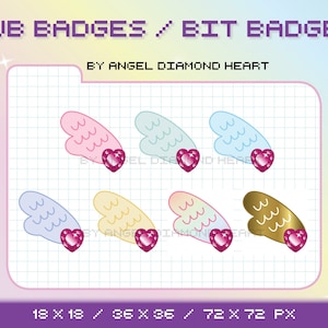 Angel Wings Emotes Twitch Wing Sub Badge Emote Magical Angel wing Kawaii StreamerTwitch Emote wing Twitch Angel wing YouTube