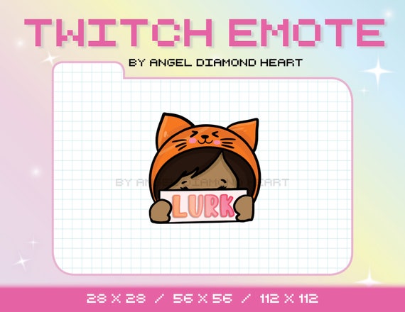 Lurk Twitch Emotes Cute Lurk Girl Black Hair Emotes Kawaii Etsy Ireland