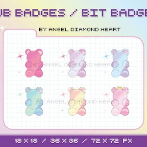 Gummy Bear Sub Badges | Premade Twitch Sub Badges | Twitch Bit Badges |  Discord Roles | Channel Points Icons