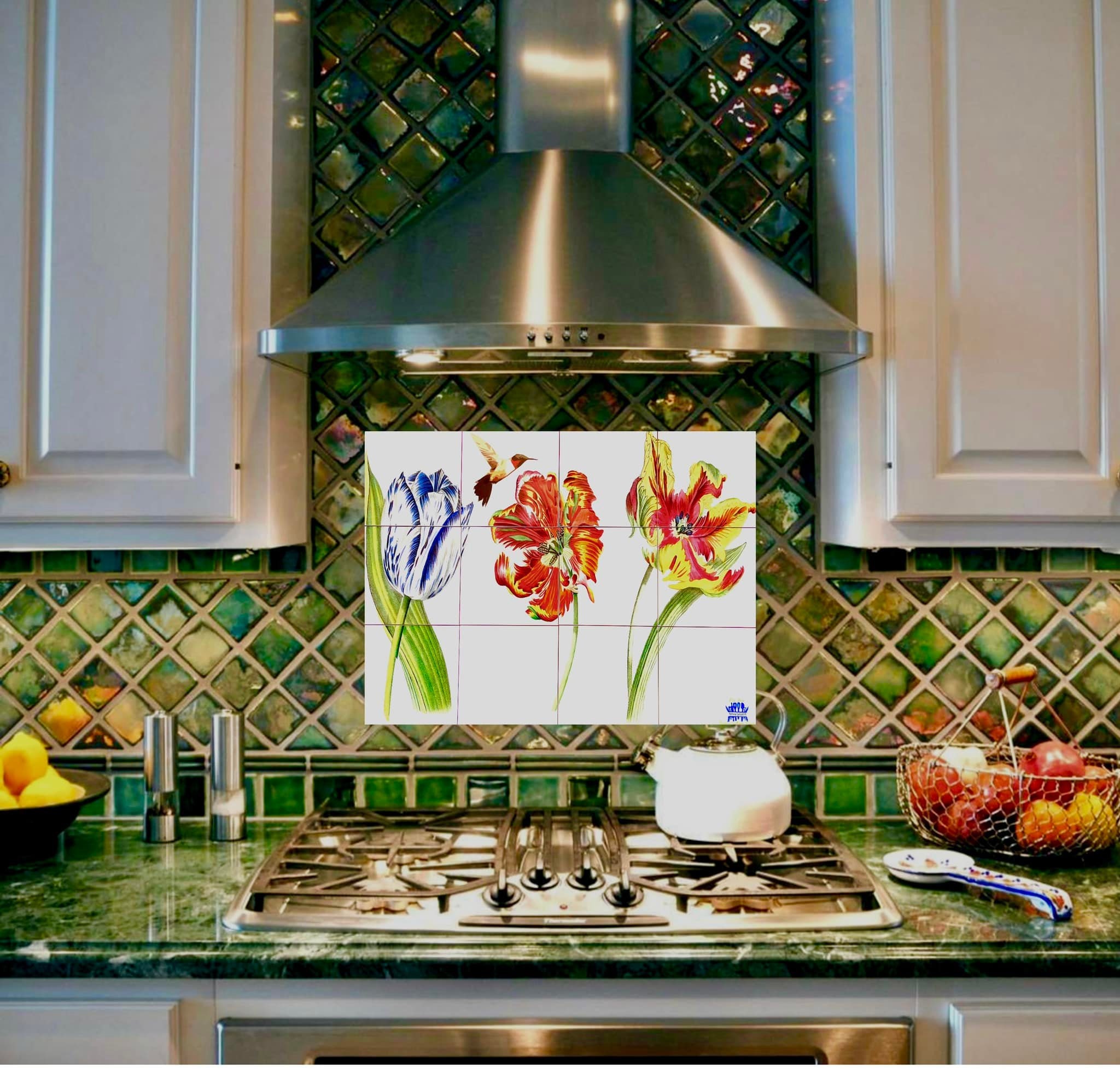 floral back splash