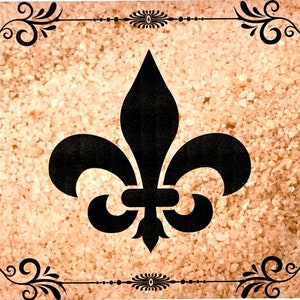 Fleur De Lis detrás de la estufa, salpicaduras, baño, artesanía y/o lavandería mural de azulejos, 6 x 6 azulejos