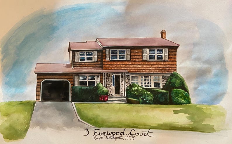 Custom Hand-painted House Portrait - Etsy