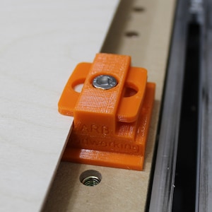 Laser Stock Elevated Hold Down for CNC Wasteboard | Metric or Standard Thickness Materials | Laser Material Clamp