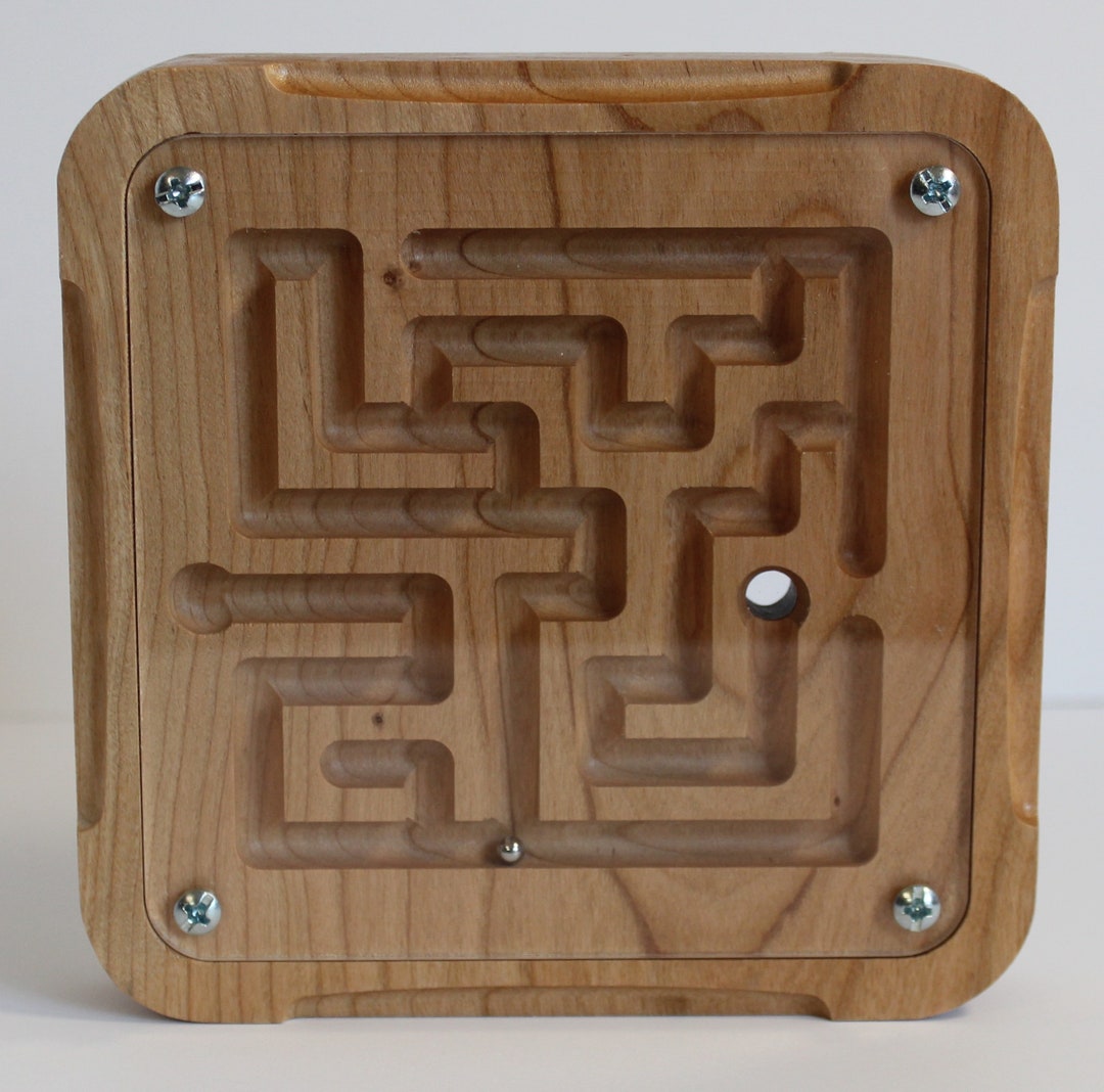 Wooden Double Sided Maze Puzzle Game Etsy