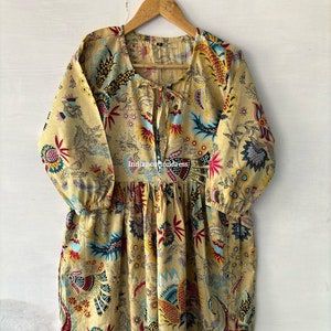 New Cotton Dress, Handblock Cotton Dress, Handmade Cotton Dress, Long Cotton Dress