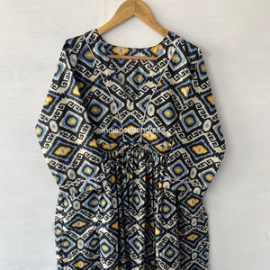 Geomatric Dresses, Beautiful Hand Print Dress,Handblock Cotton Dress,Indian Print Dress,Cotton Block Dresss,Block Print Dress,Long Dresses