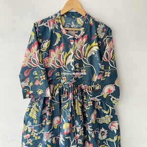 Robe carrée, Robe pour femme, Robe longue, Robe indienne en coton, Robe à carreaux, Robe d&#39;été, Robe patineuse et cercles, Robe longue, Robe bohème