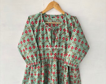 Cotton long dress, Hand block print dress, Floral long block print dress, Cotton maxi dress, Handmade dress,Indian style dress,Printed dress