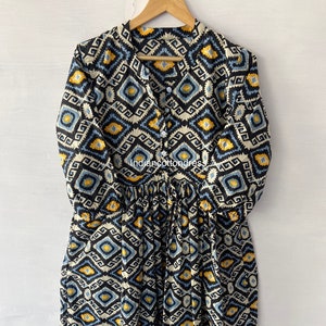 Geomatrics Cotton Dresses,Handblock Dresses,Block Print Dresses,Long Floral Dress,Handmade Cotton Dress,Skater Dress,Circle Dresses,