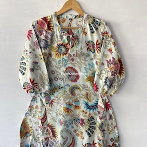 Mukut Print Cotton Dress, Handblock Dresses,Cotton BlockPrint Dress,Block Print,Indian Cotton Dress,block Print Dress,Cotton Handmade Dress