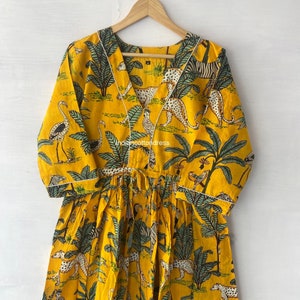 Leopard Printed Cotton Dresses, Skater Dresses, Handmade Cotton Dress, Cotton Dresses