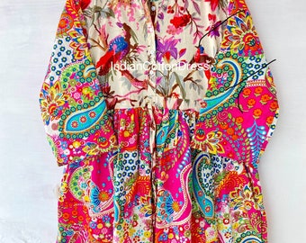 Patchwork Blockprint Cotton Dress, casual dress, gown and maxi Dress , summer dress, boho and hippi dress