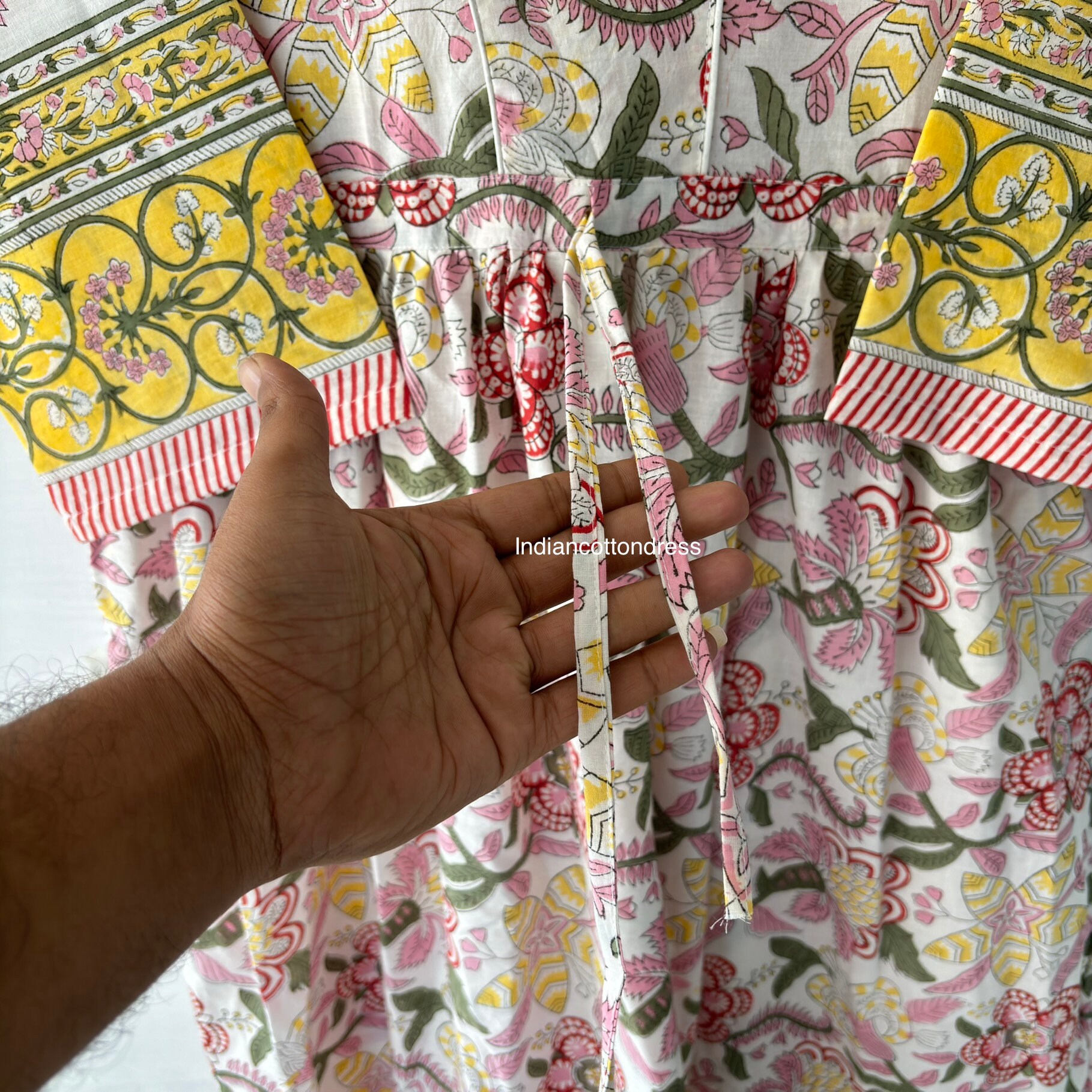 Tissu Coton Imprimé Plume De Paon - Rose - Vendu Au Mètre - Artisanat Indien