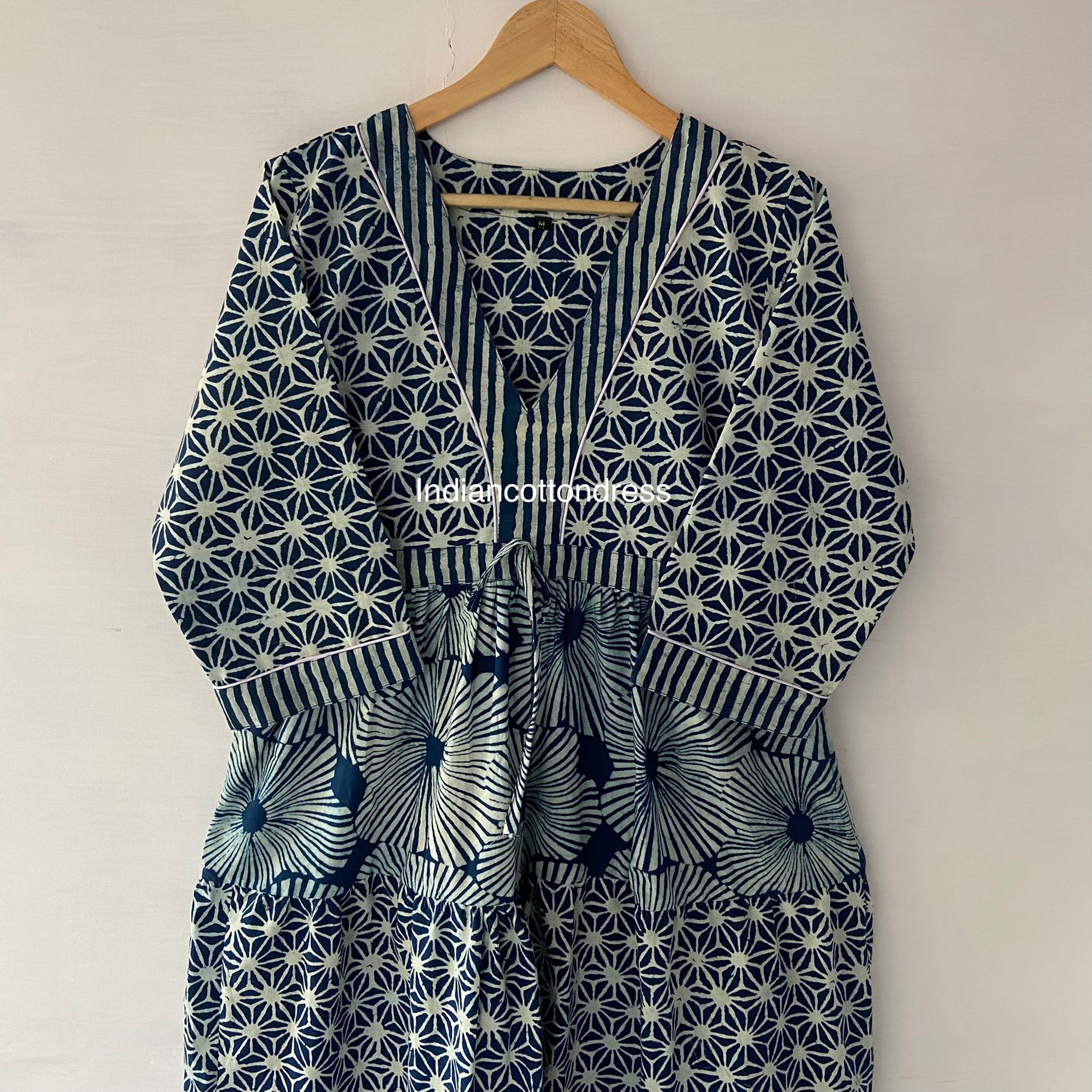 Indigo block print dress hotsell