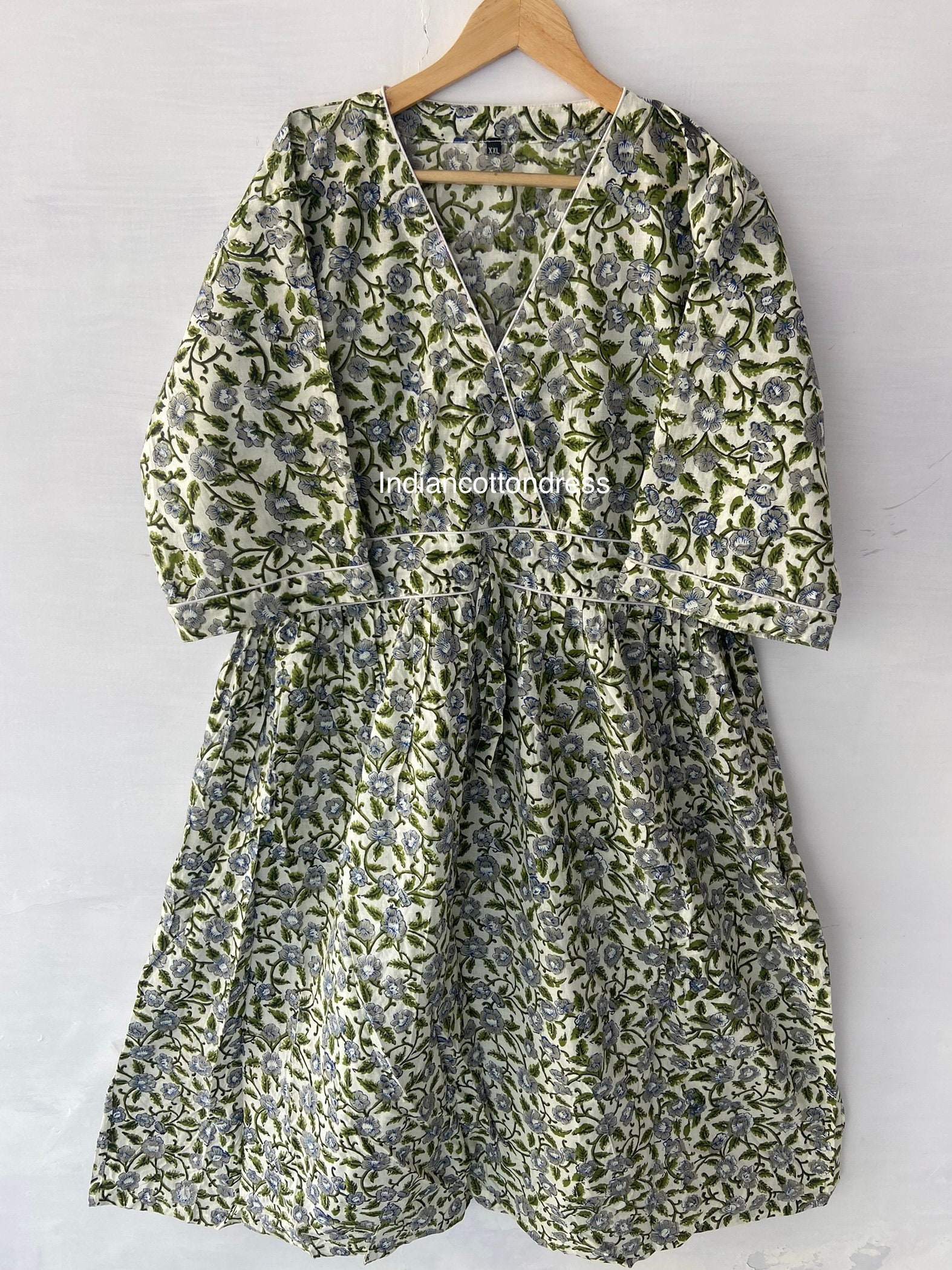 Vestidos De Algodón Estampados De Bloque Floral, Vestidos De Bloque De Mano, Vestido Impreso De Bloque, Vestidos De Algodón, Vestidos Florales, Vestid