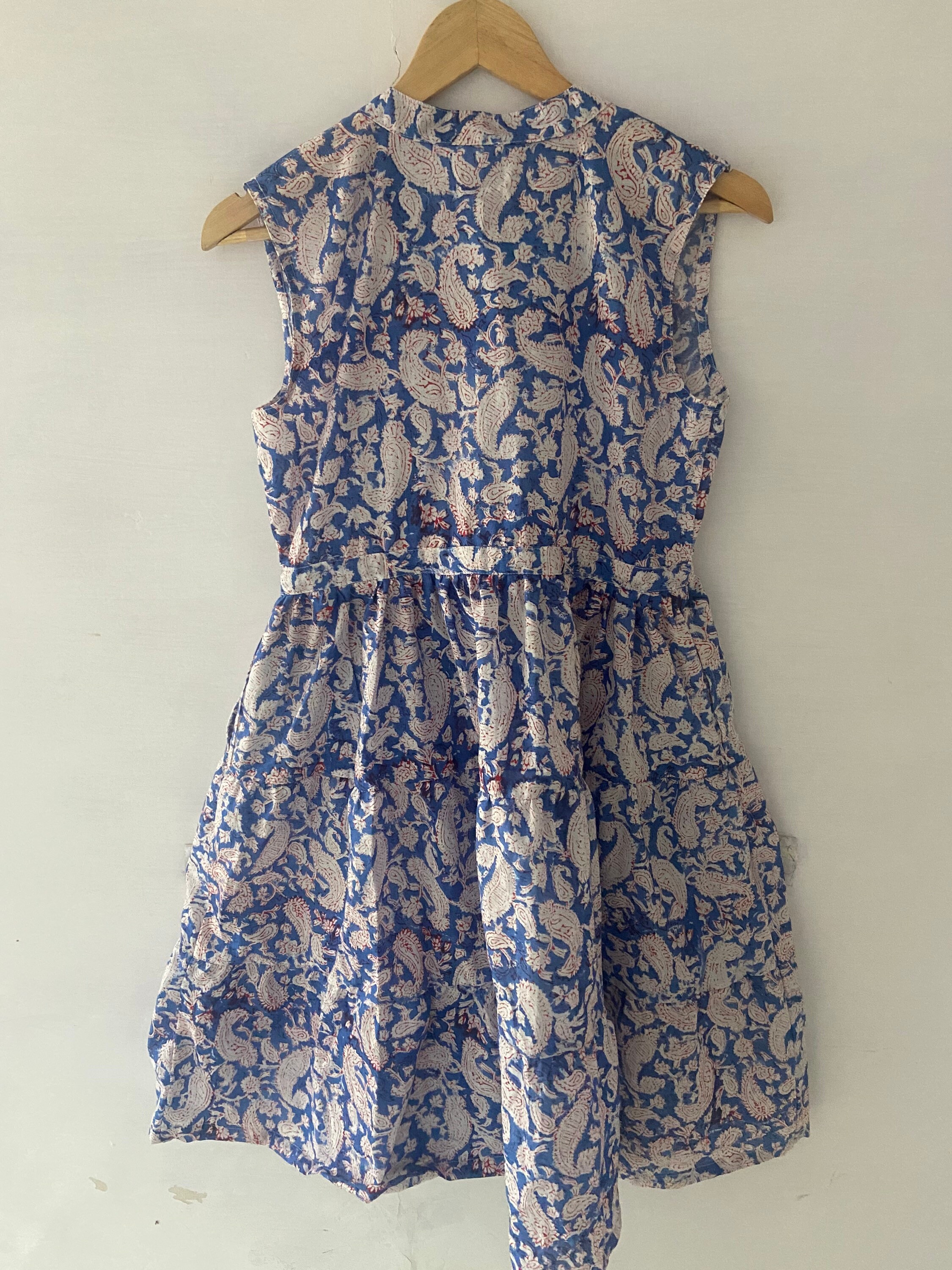 Block Print Dress,indian Cotton Dress,paisley,cotton Indian Dress