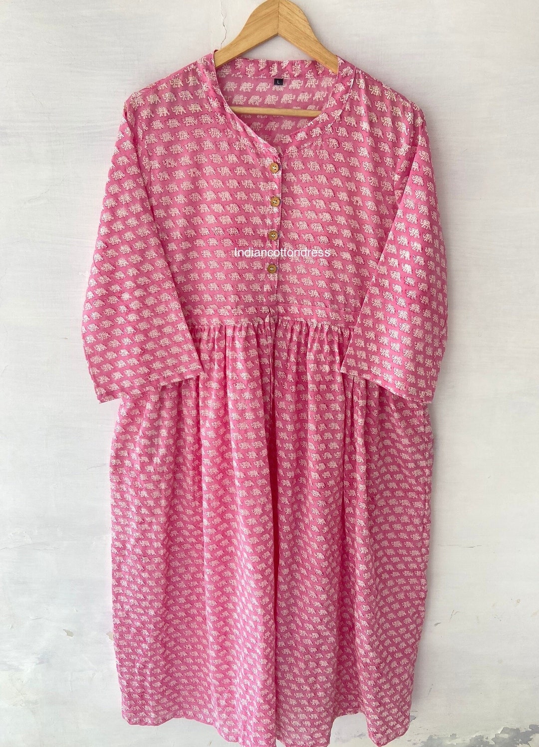 New Block Printed Cotton Dress, Handmade Cotton Dress, Skater Cotton