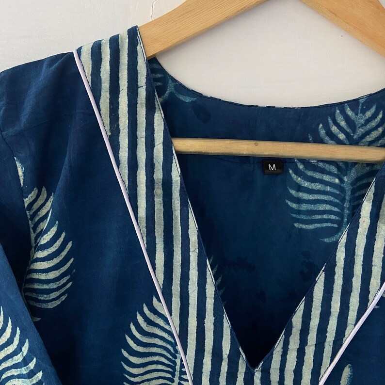 Patchwork Blockindian Dress indigo Block Print cotton - Etsy