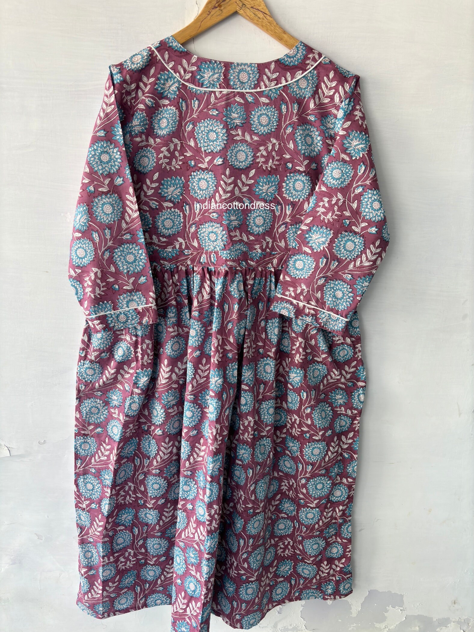 Bird Whispers ' Hand Block Printed Cotton Dress