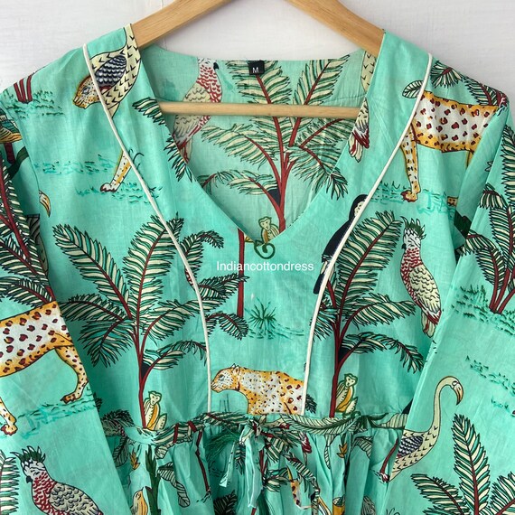 Leopard Printed Cotton Dress, Handmade Cotton Dress, Leopard Dresses, Cotton Skater Dresses, Handblock Dresses, Forest Printed Cotton Dress