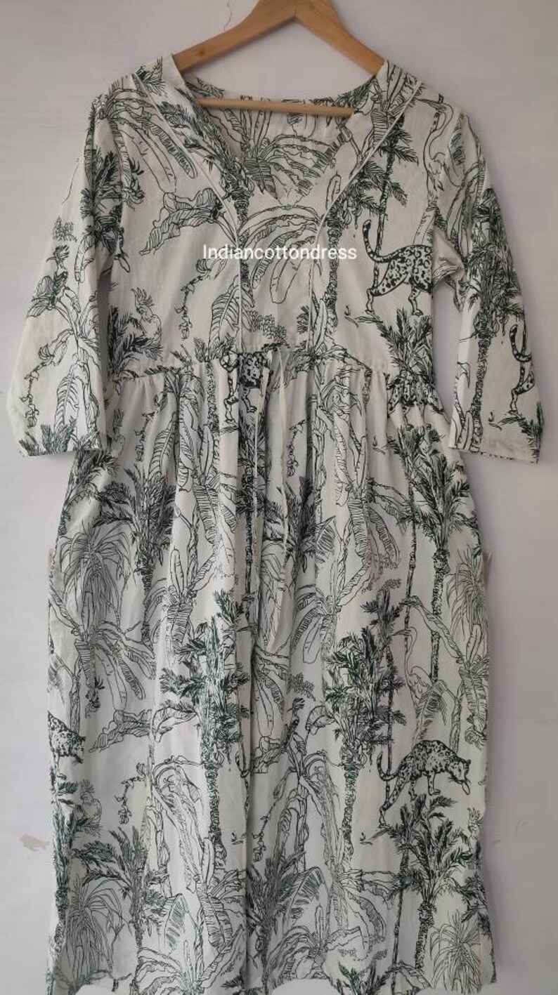 Ivory Block Print Dress main image 0