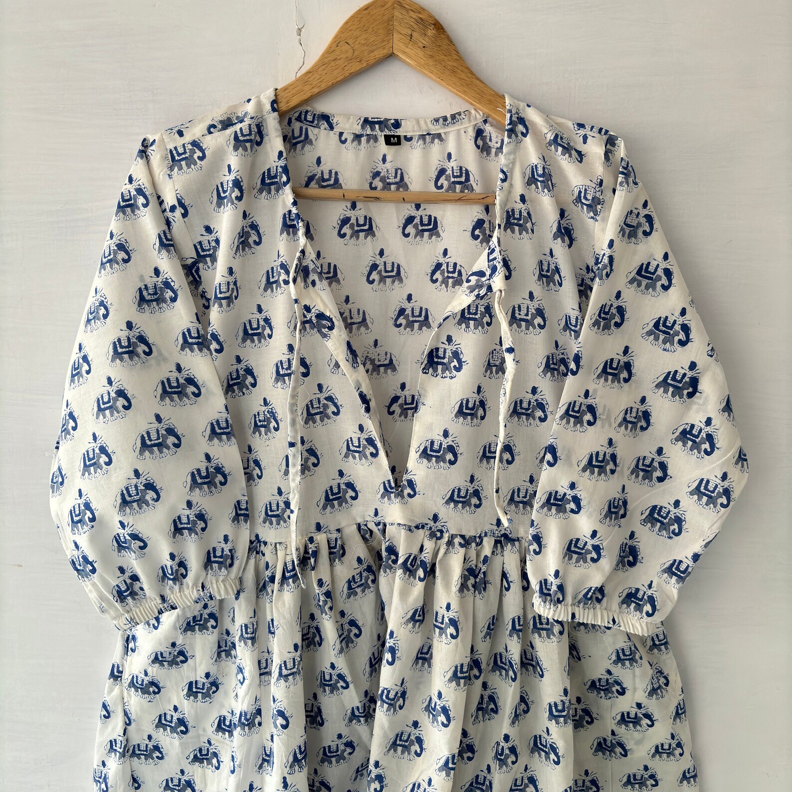 Iyana Hand Block Print Cotton Spaghetti Dress