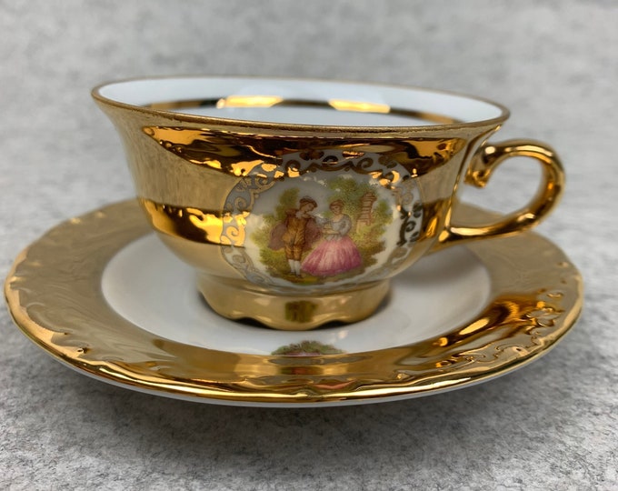 Bavaria Germany Porzellan 24 Karat Gold Wert HK Bavaria Germany | Handarbeit 24 Karat Gold | Tea Set | Teacup and