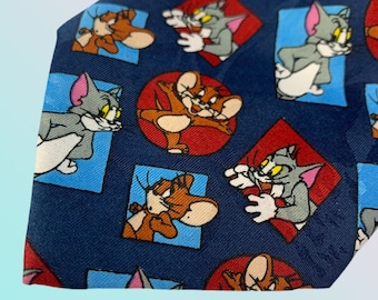 Hanna Barbera Productions | 1990's | Novelty Geometric Tom&Jerry Necktie | Warner Bros | Deadstock | Australian Made | Collectable Cartoon