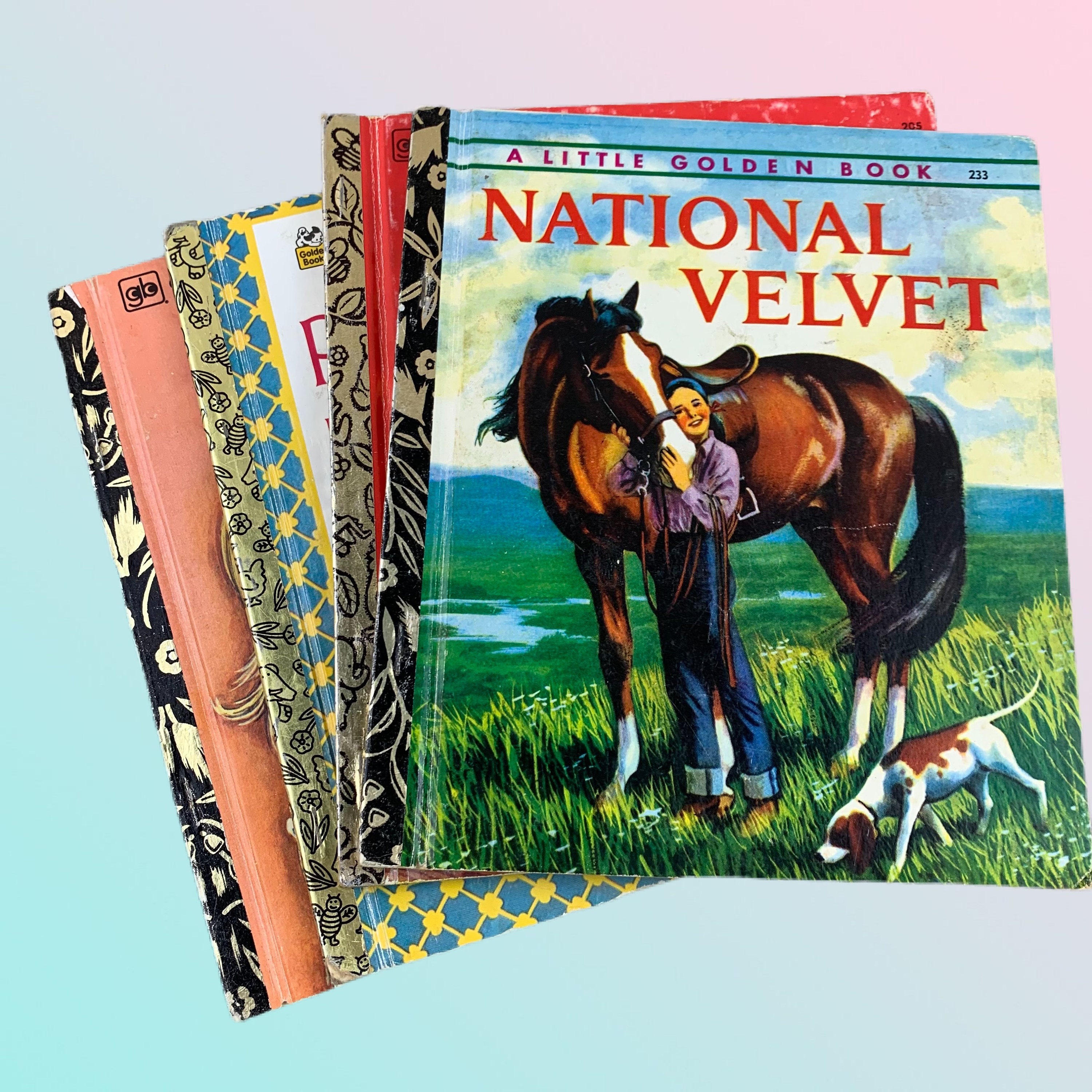A Little Golden Book | 1970's | Lot of four Children Books | Walt Disney Production | Golden Press Sydney | National Velvet | Rare to find