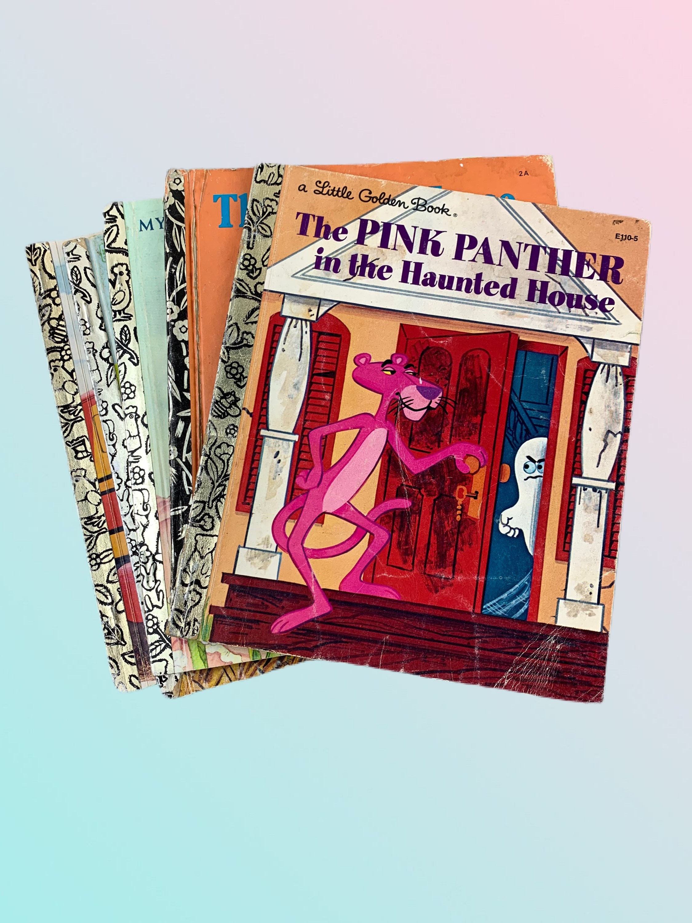 A Little Golden Book | 1970's | Lot of five Children Books | Walt Disney Production | Golden Press Sydney | The Pink Panter | Rare to find