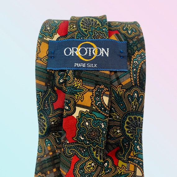 Oroton | 1970's | Vintage Necktie | Paisley Tie |… - image 2