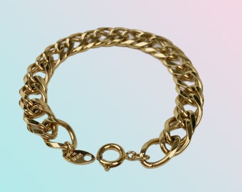 TRIFARI ヴィンテージ　ブロッチ Trifari TM | 1980's | Vintage Chunky Bracelet | Gold Shiny