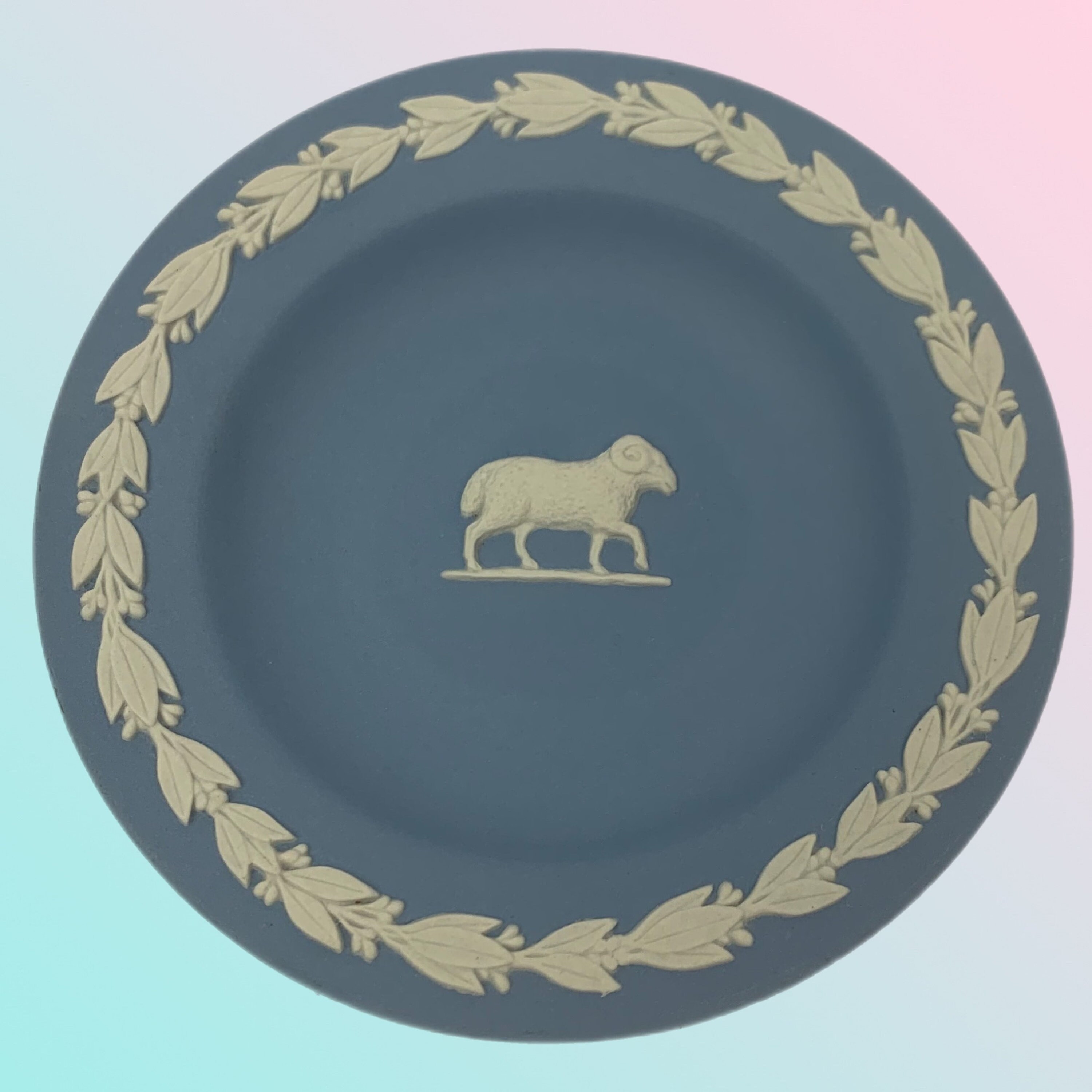 Wedgwood | 1970's | Vintage Ram Theme | Trinket Tray Jasperware