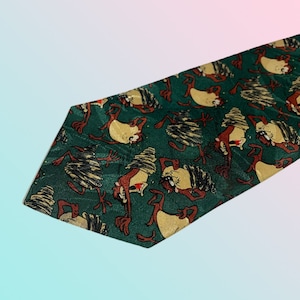 Davenport | 1990&#39;s | TM Warner Bros | Vintage Novelty Necktie | Tasmanian devil | Looney Tones | Collectable Cartoon Tie | Rare to Find