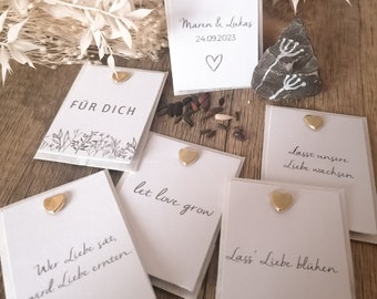 personalisierbares Gastgeschenk Mini-Samentüte weiß