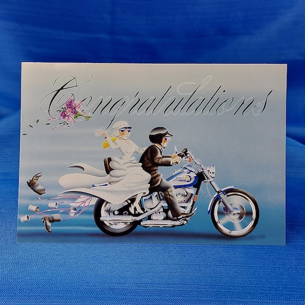 Harley Davidson Wedding Marriage Greeting Card - W39
