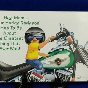 Carte de vœux pour la fête des mères Harley Davidson - W51
