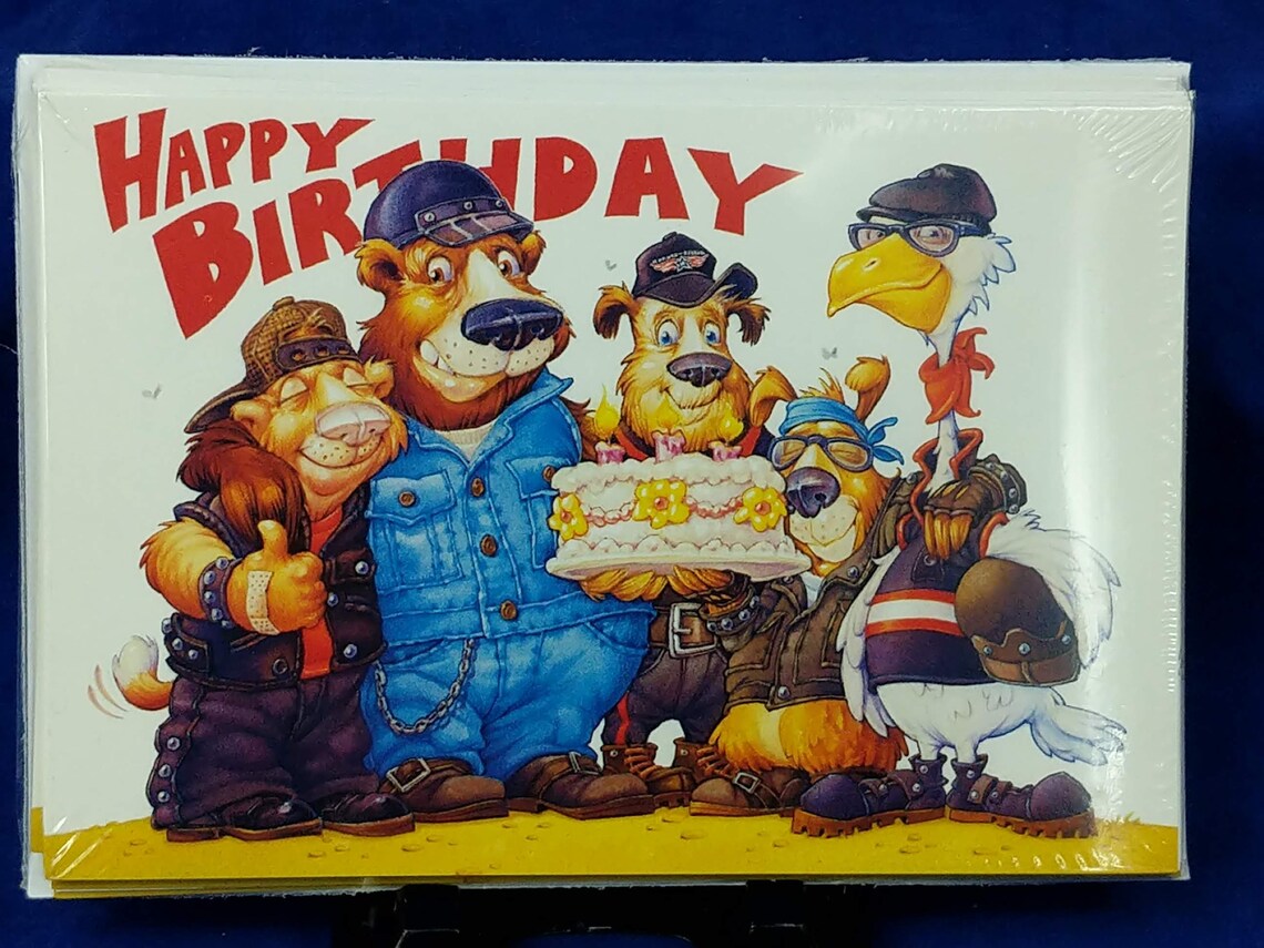 Harley-davidson Birthday Greeting Card W132 - Etsy