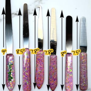 Personalized chunky glitter  pharmacy counting  spatula, baking spatula.  6 different sizes.