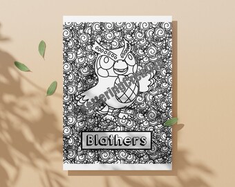 Kolorowanka Blathers-Animal Crossing