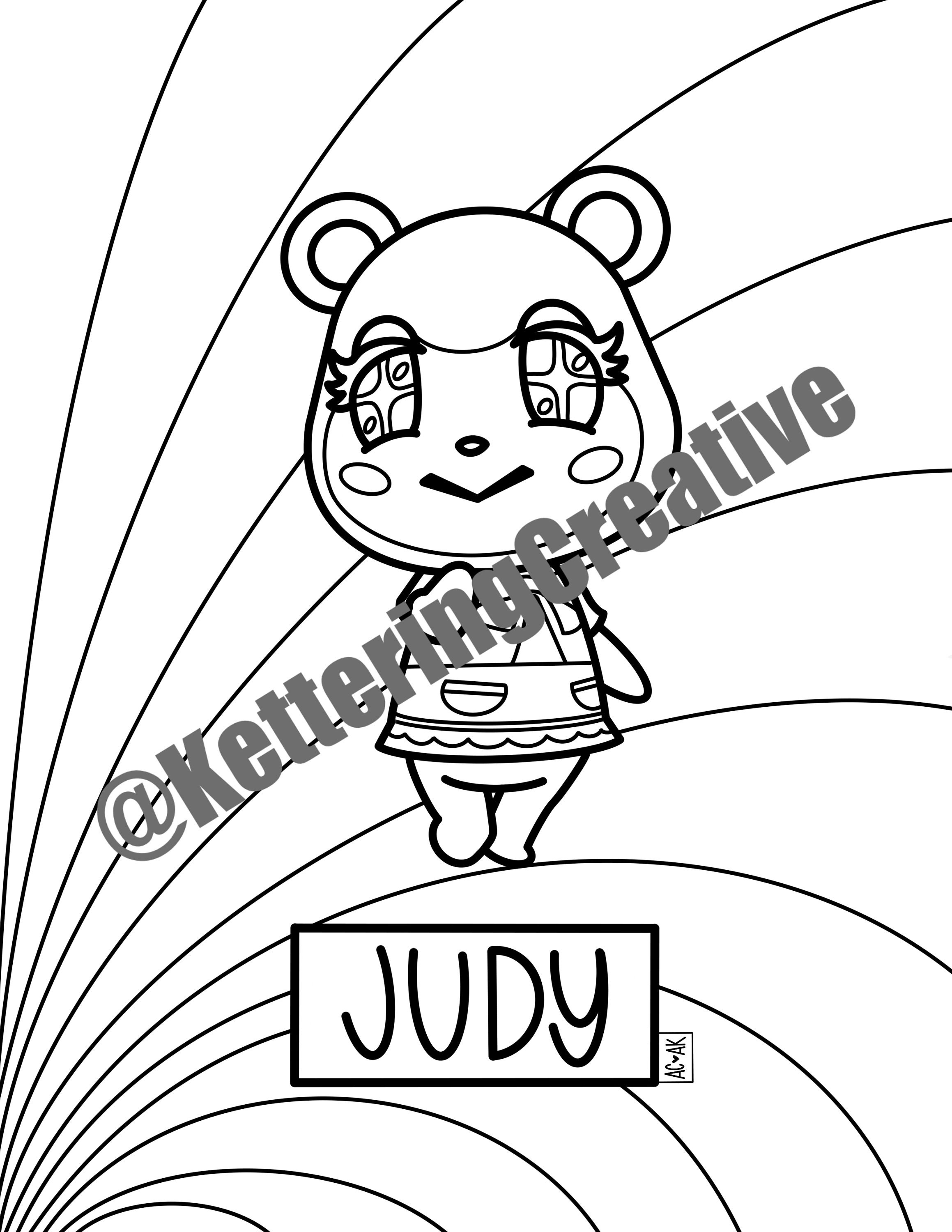 Coloriage Animal Crossing New Horizon Judy Coloring Page-animal Crossing - Etsy Canada