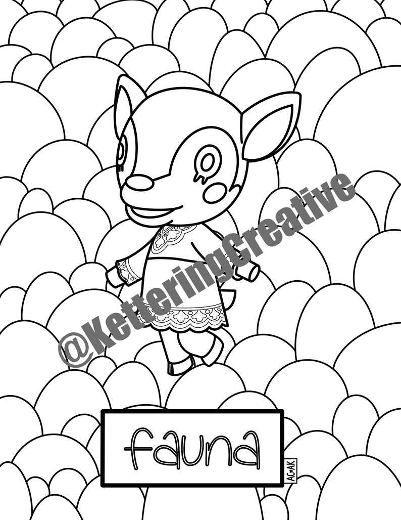 Fauna Coloring Page-animal Crossing - Etsy Ireland