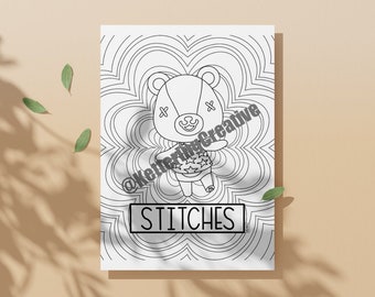 Kolorowanka Stitches-Animal Crossing