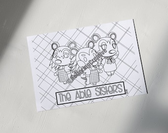 Kolorowanka Siostry Able-Animal Crossing