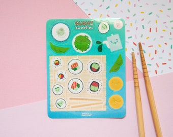 Sushi Sweeties Glossy Waterproof Sticker Sheet