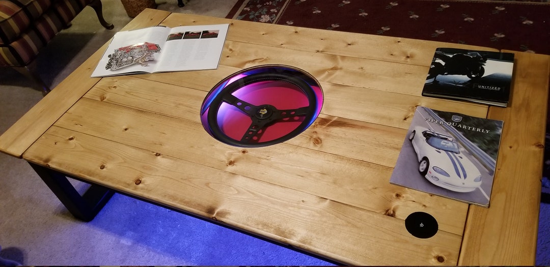 Custom Display Coffee Table With Builtin Wireless Charging Etsy